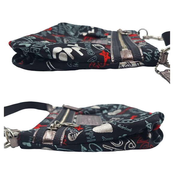 Coach Poppy Limited Edition Metallic Glam Hearts Graffiti Crossbody Bag - Picture 6 of 10